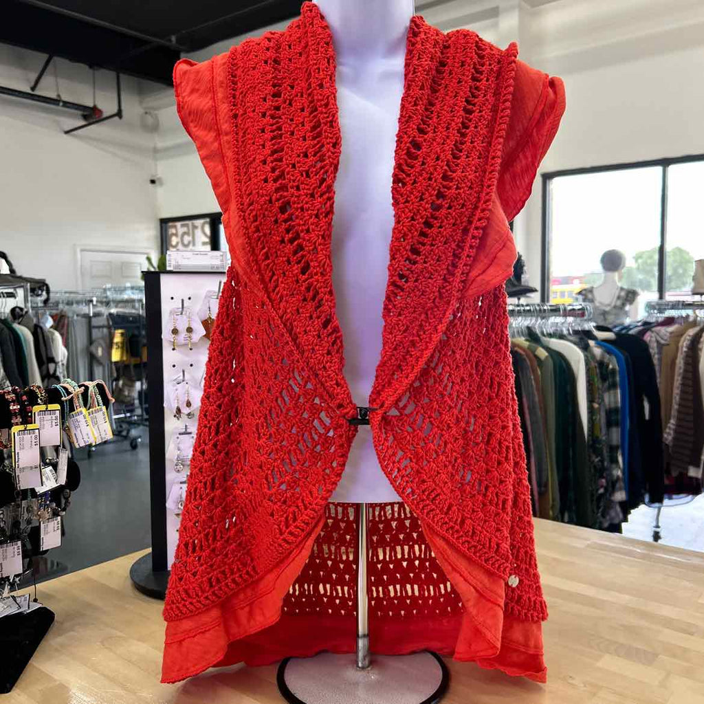 Pure Handknit Size S/M Red Vest