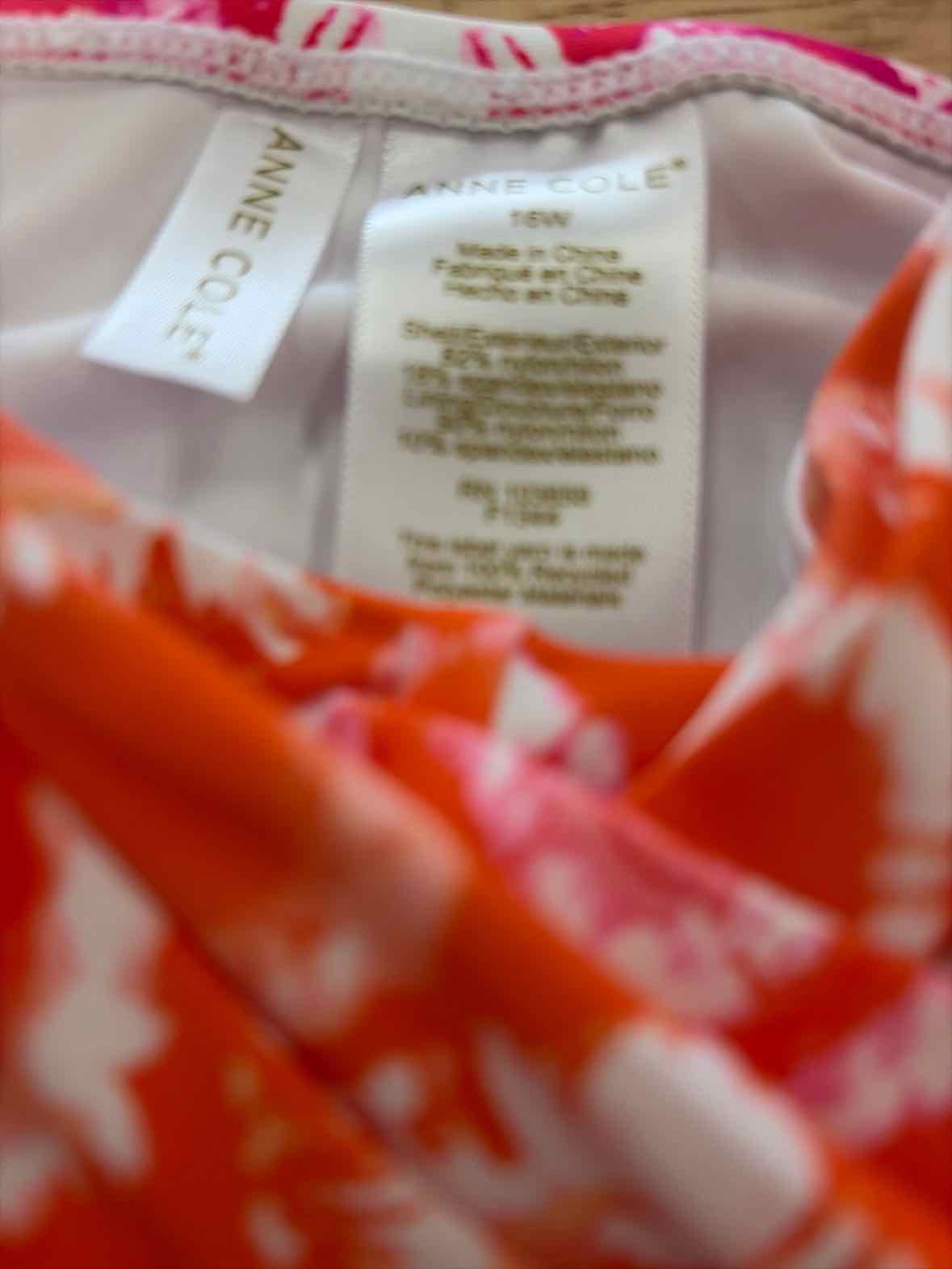 Anne Cole Size 34DD/36D Tie Dye Foulard Underwire Drape-Front Tankini Top - Mult