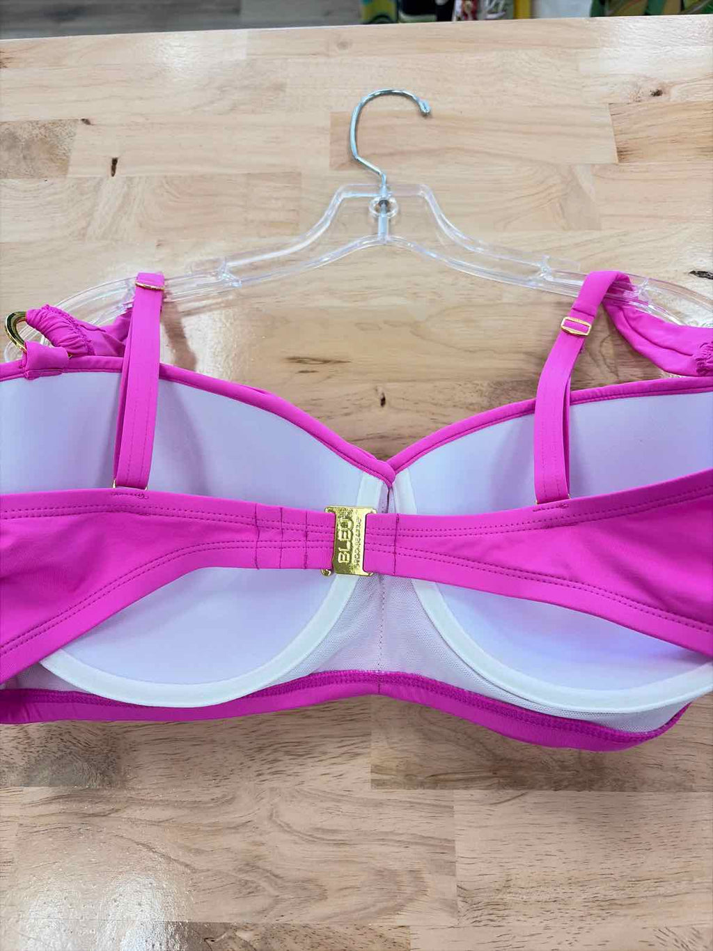 Bleu Size 38D Shirred Bikini Top - Dahlia