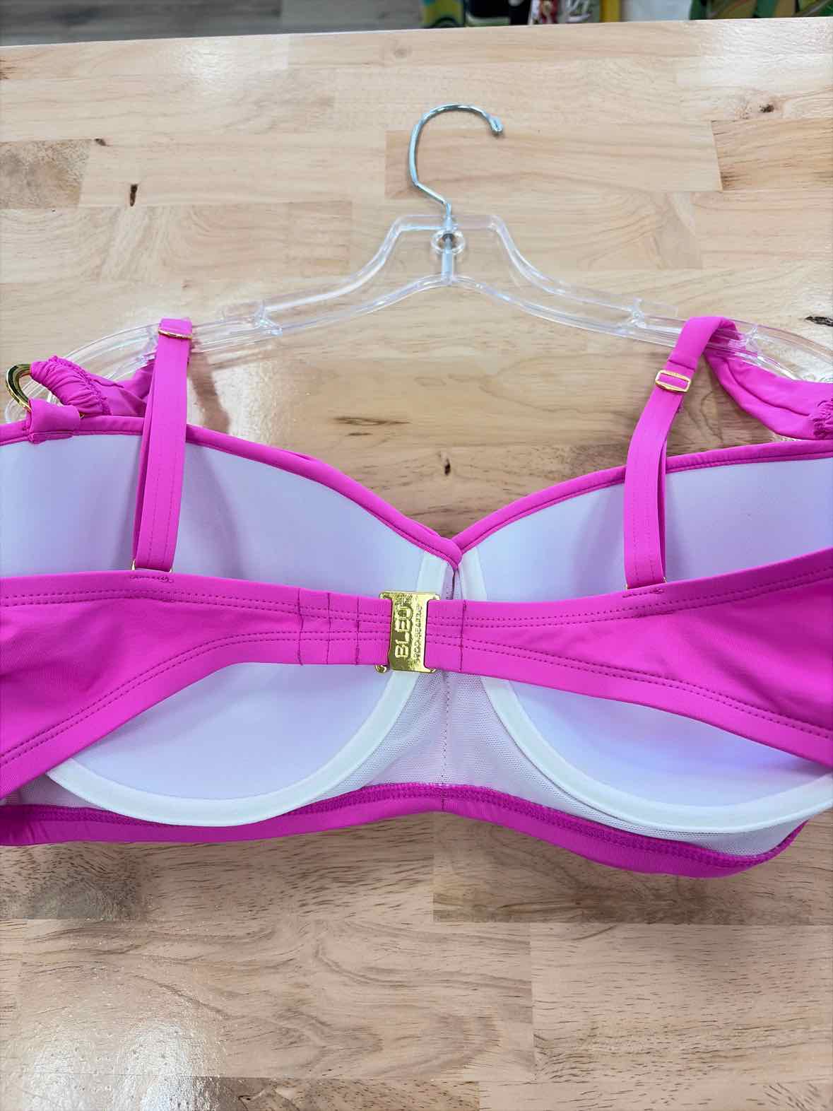 Bleu Size 38D Shirred Bikini Top - Dahlia