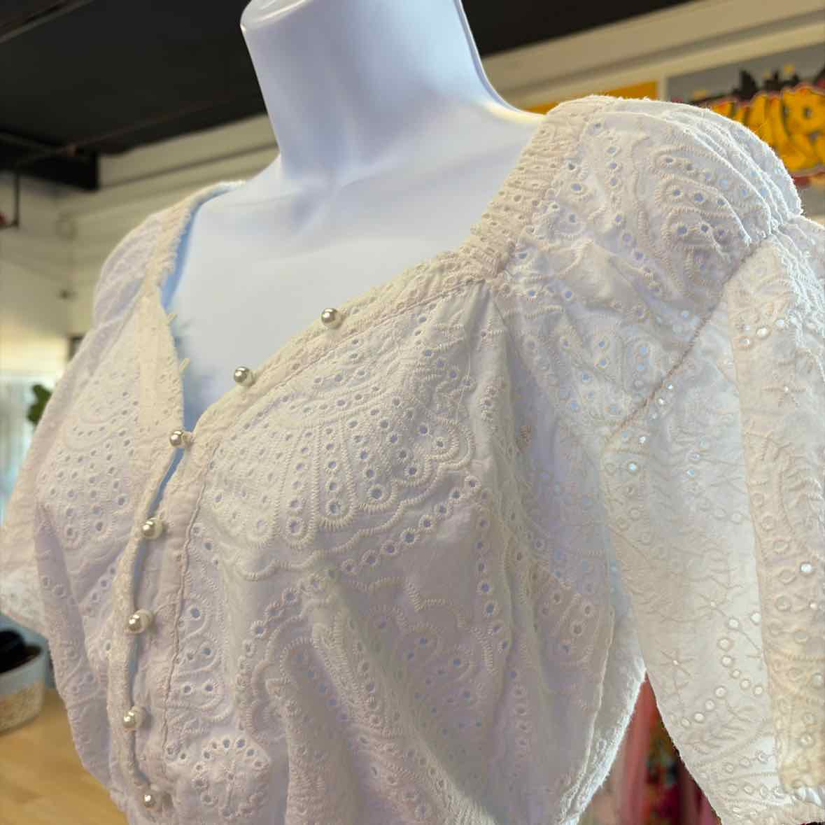 Guess Size XS White Used Blouse SS