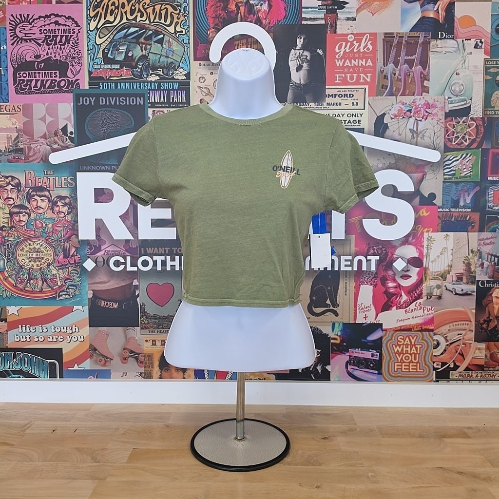 O'Neil Size S Thruster Graphic Print Cotton T-Shirt - Oil Green