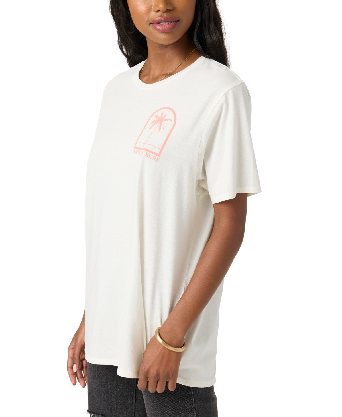 O'Neil Size S Byron Palms Cotton Crewneck T-Shirt