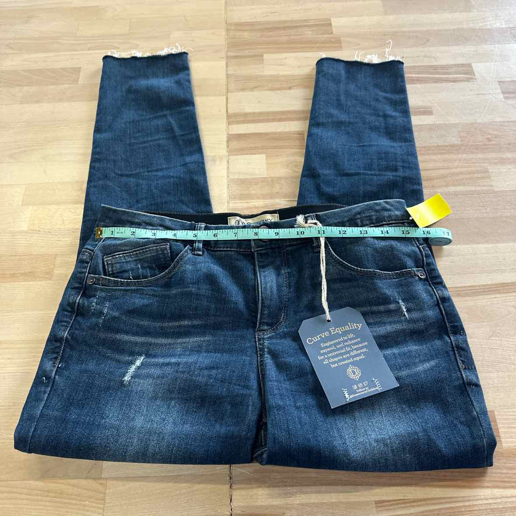 Democracy Size 4 High Rise Slim Straight Blue Jeans