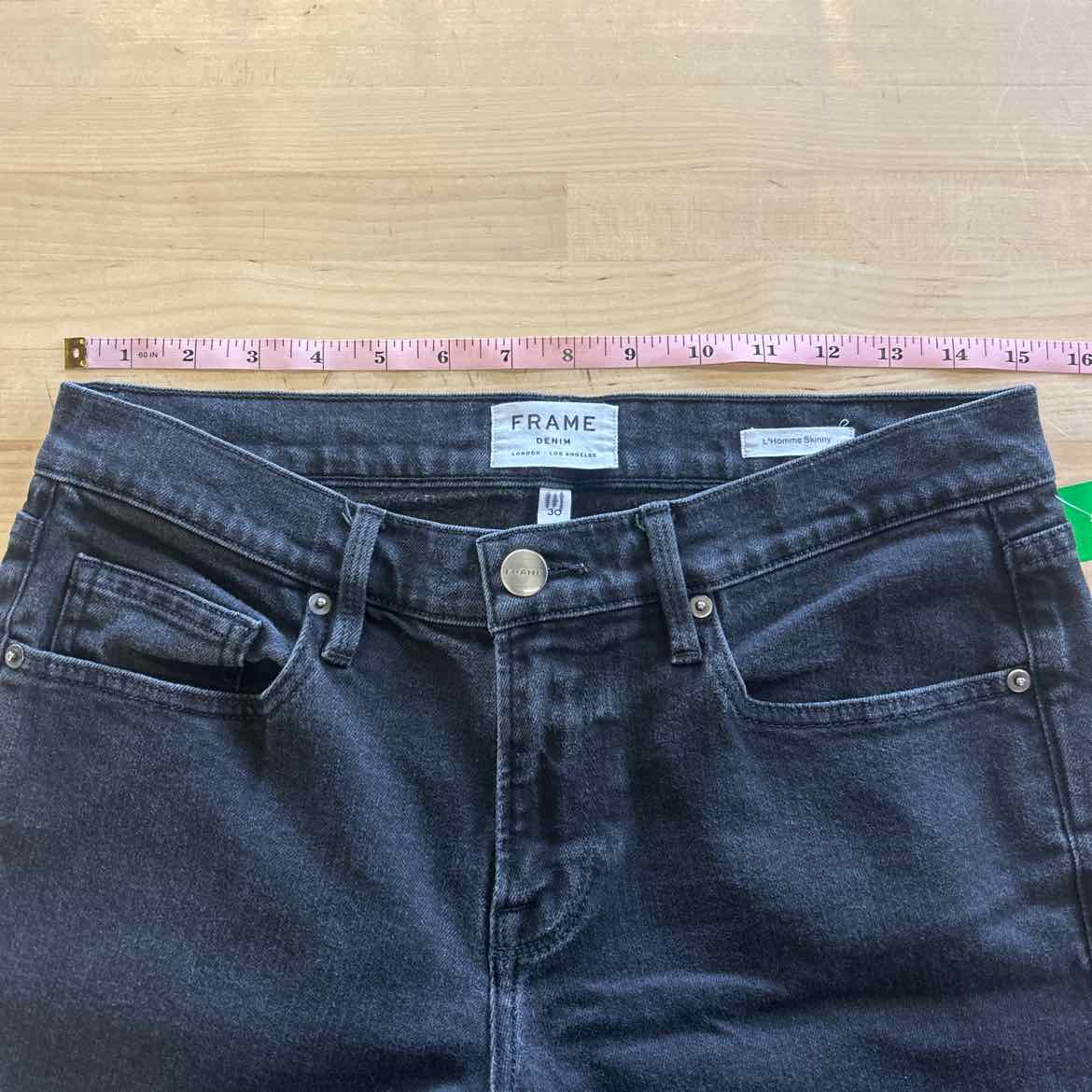 Frame Size 20 Black & Aqua Denim Preloved Jeans