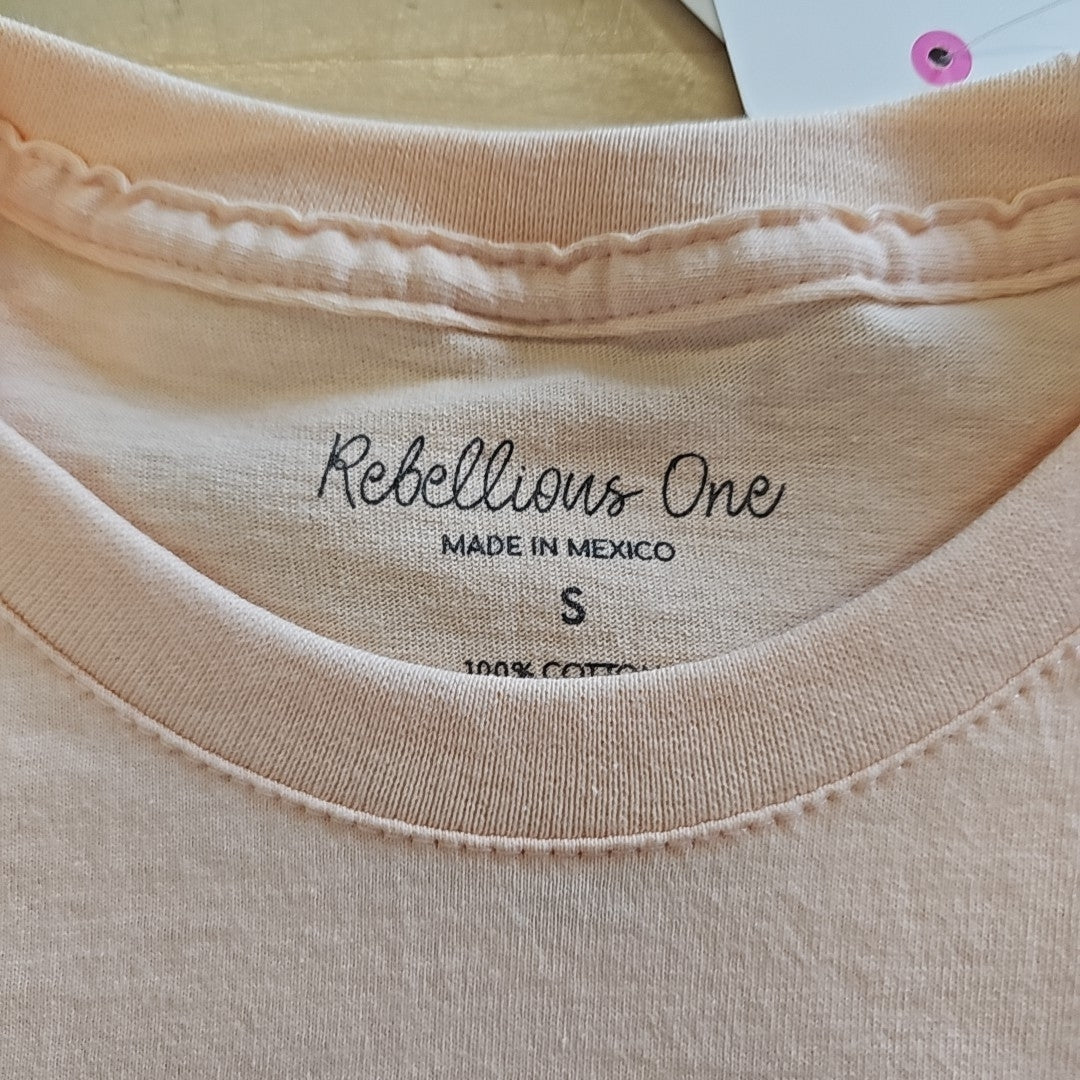 Rebellious One Size S Peach New T-Shirt SS