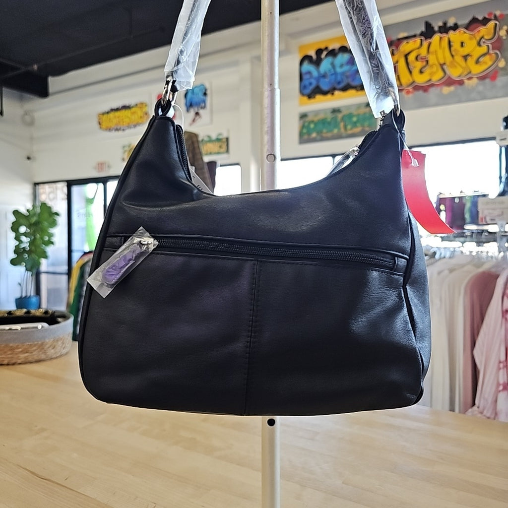Giani Bernini Nappa Leather Hobo Bag - Black/Silver