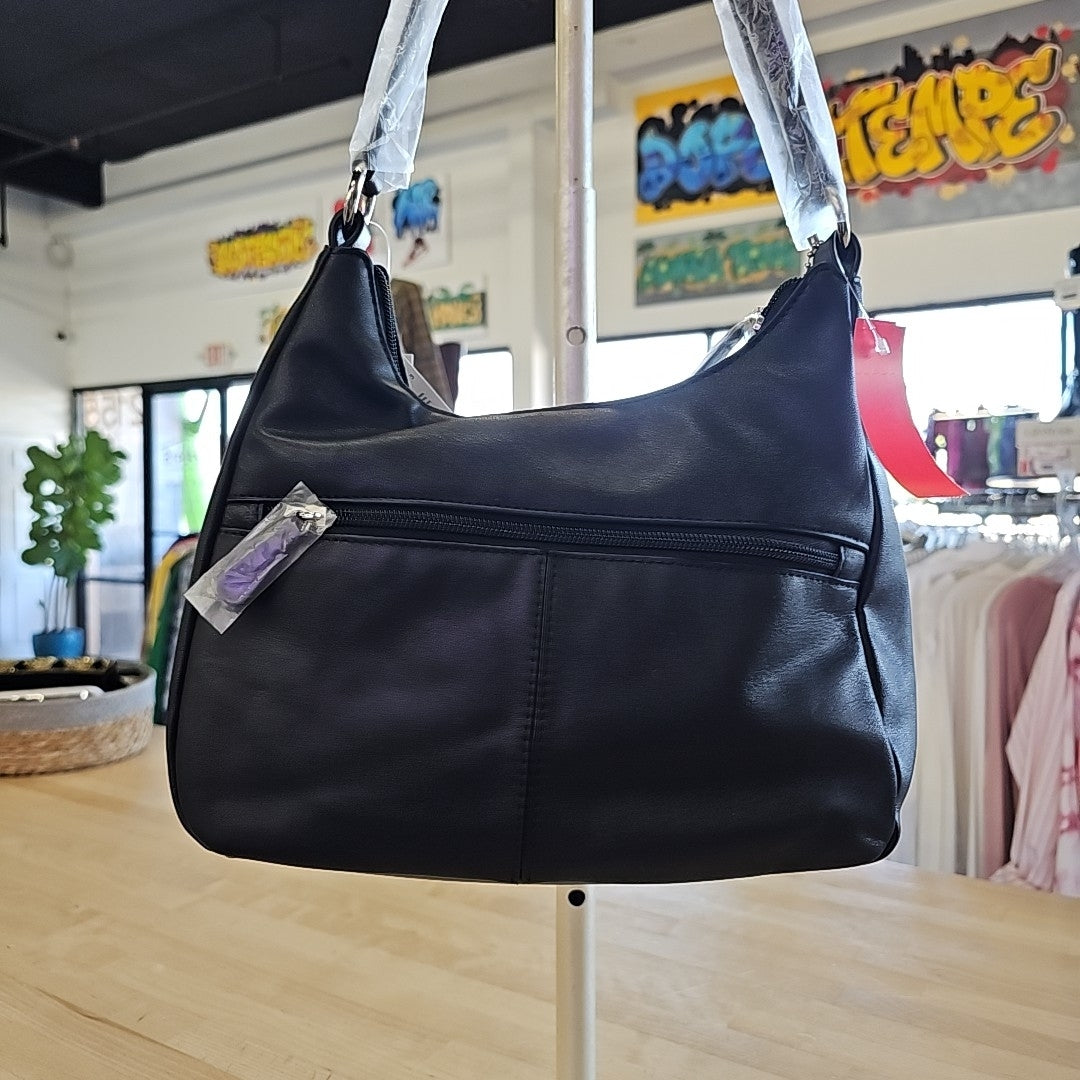 Giani Bernini Nappa Leather Hobo Bag - Black/Silver