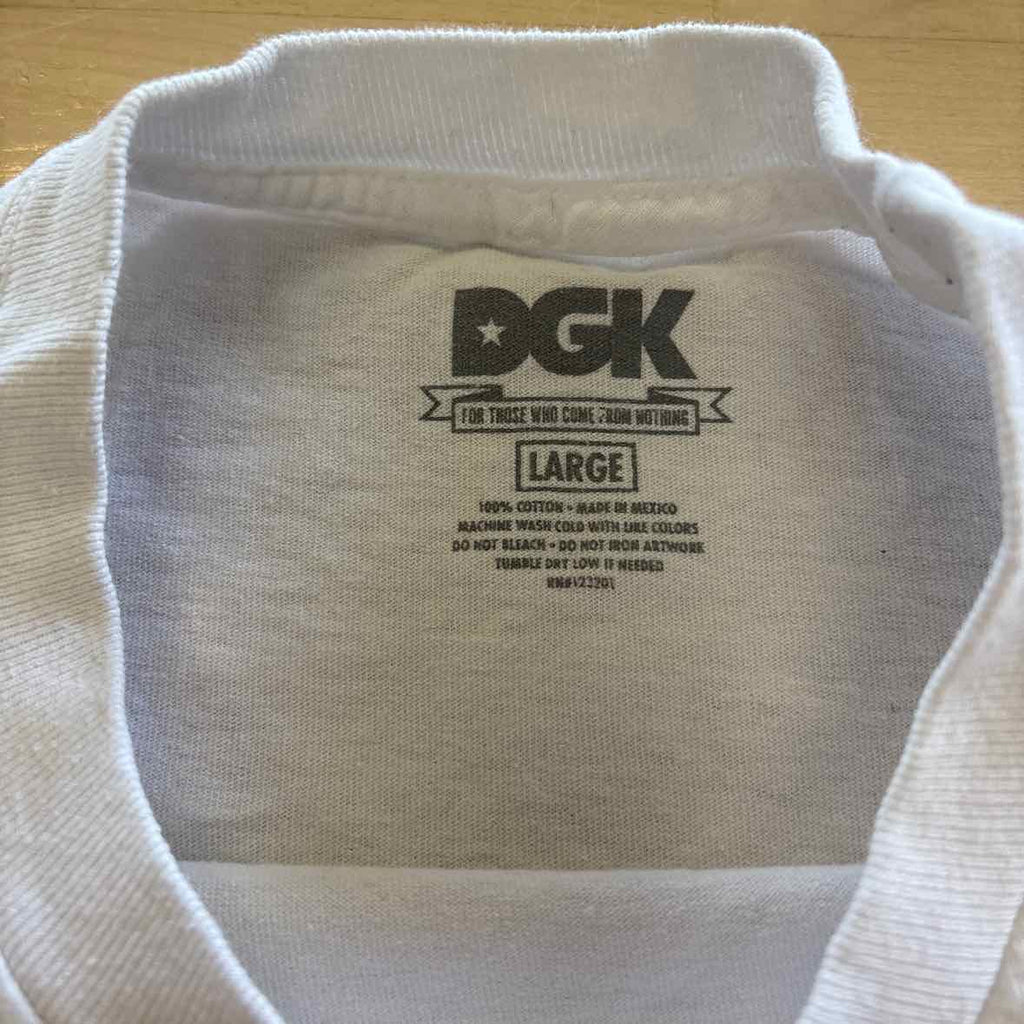 DGK Size L White Preloved MENS T-shirt