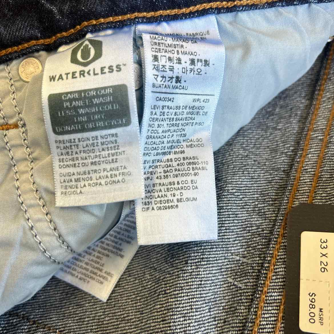 Levi's Size 33x26 Blue Denim New Jeans