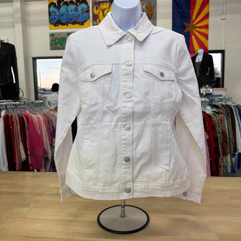 Gloria Vanderbilt Size M White Denim New Jean Jacket