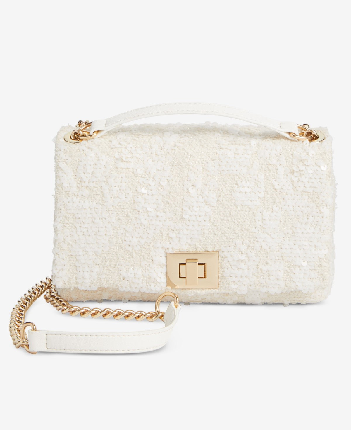 INC White Sequin Crossbody