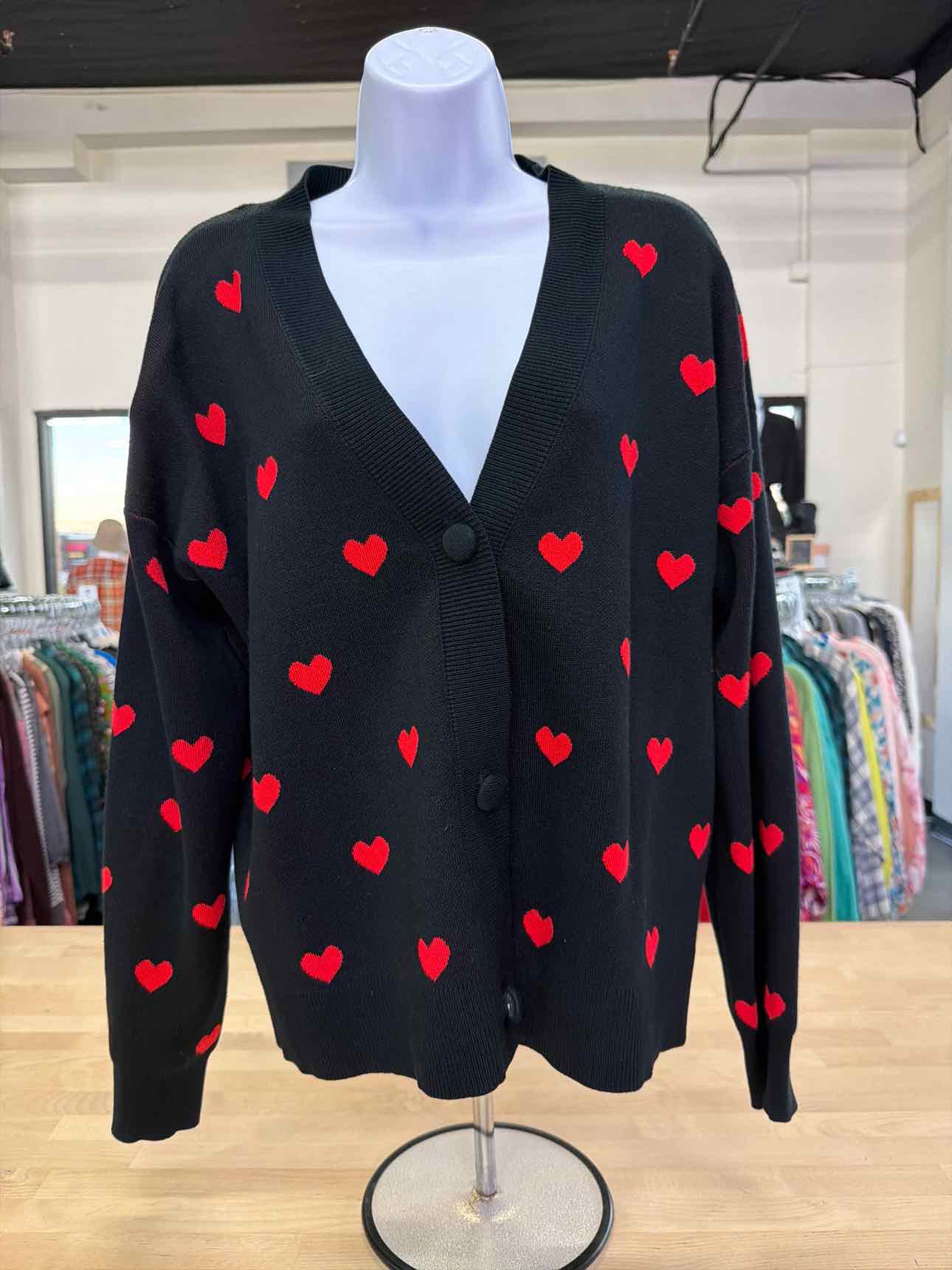 Marled Size M Black Cardigan