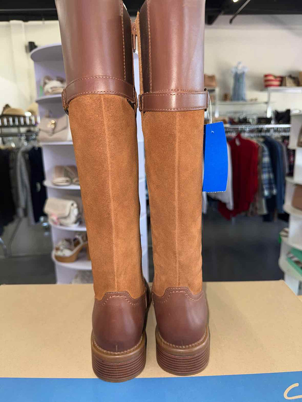 Clarks Shoe Size 6.5 Brown Maye Carly Leather Knee-High Boots NWT