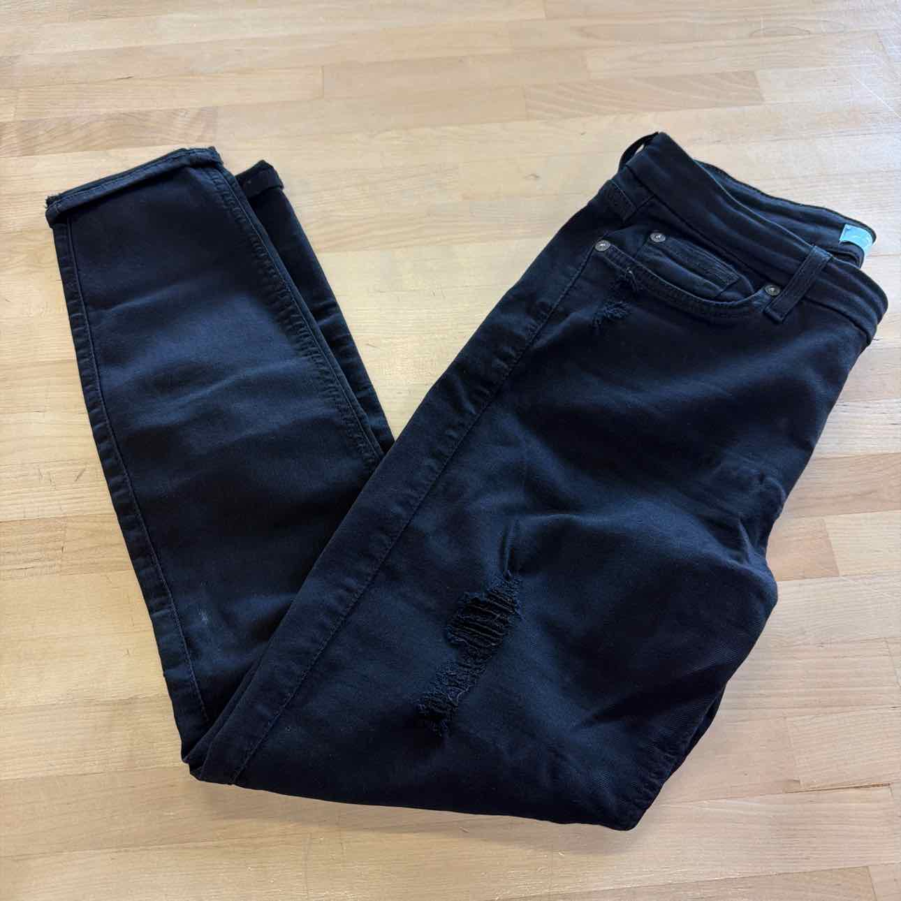 7 for all mankind Size 26 Black Denim Preloved Jeans