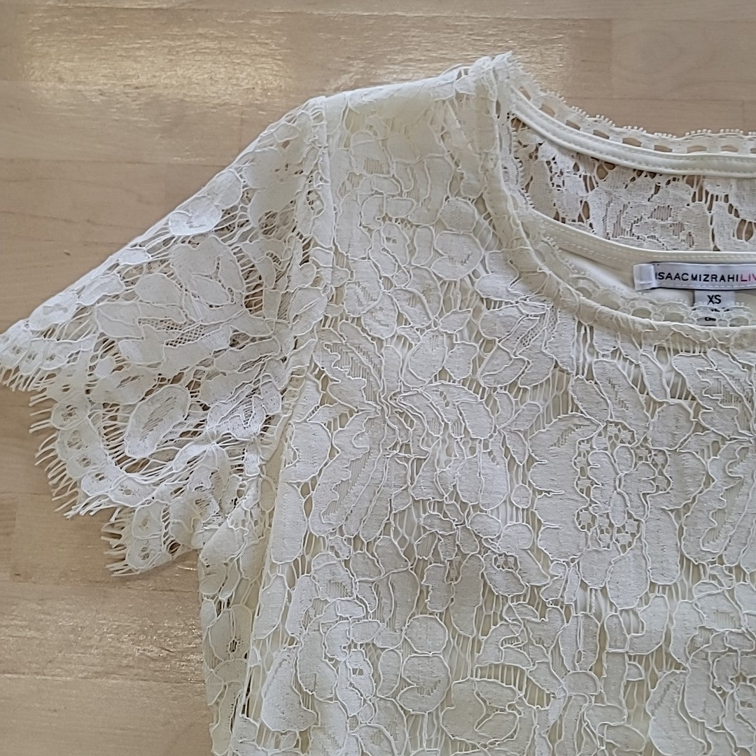 Isaac Mizrahi Size XS Off White Shirt