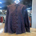 DiBanGu Size L Black Purple Preloved MENS Button Down Shirt
