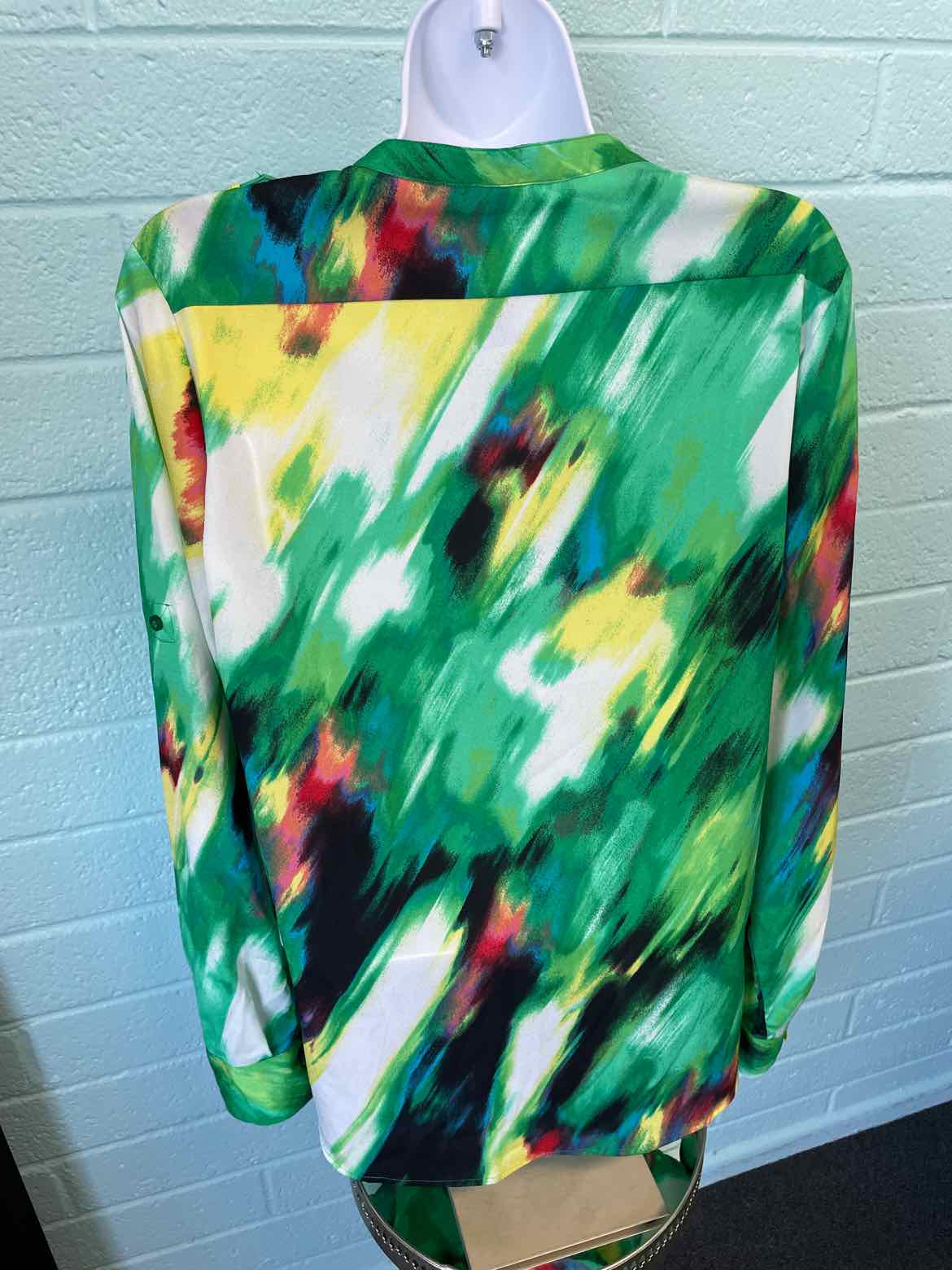 Calvin Klein Size L Green and white Blouse
