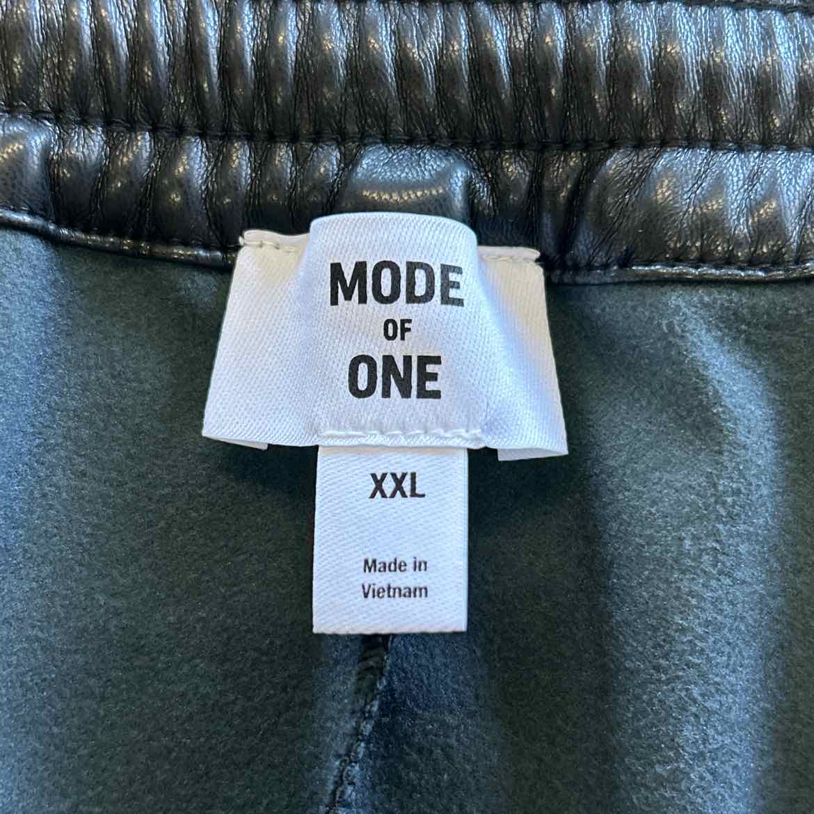 Mode of One Men's Relaxed-Fit Faux-Leather Pull-on Pants - Deep Black