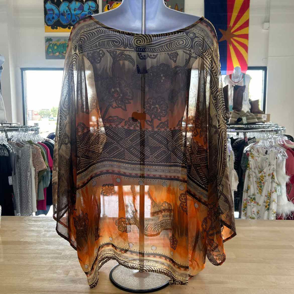 Coldwater Creek Size OS Orange Preloved Blouse LS