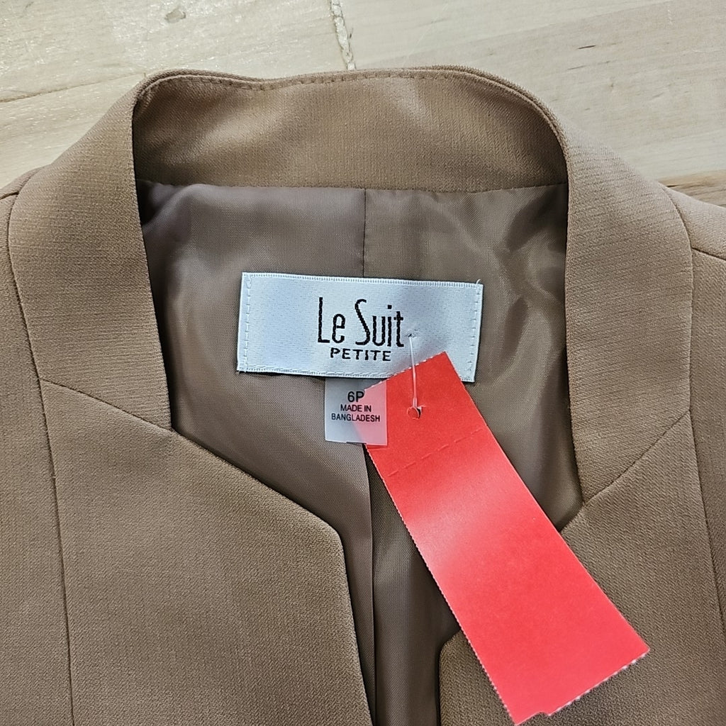 Le Suit Women's Stand-Collar One-Button Pantsuit, Regular & Petite - Camel
