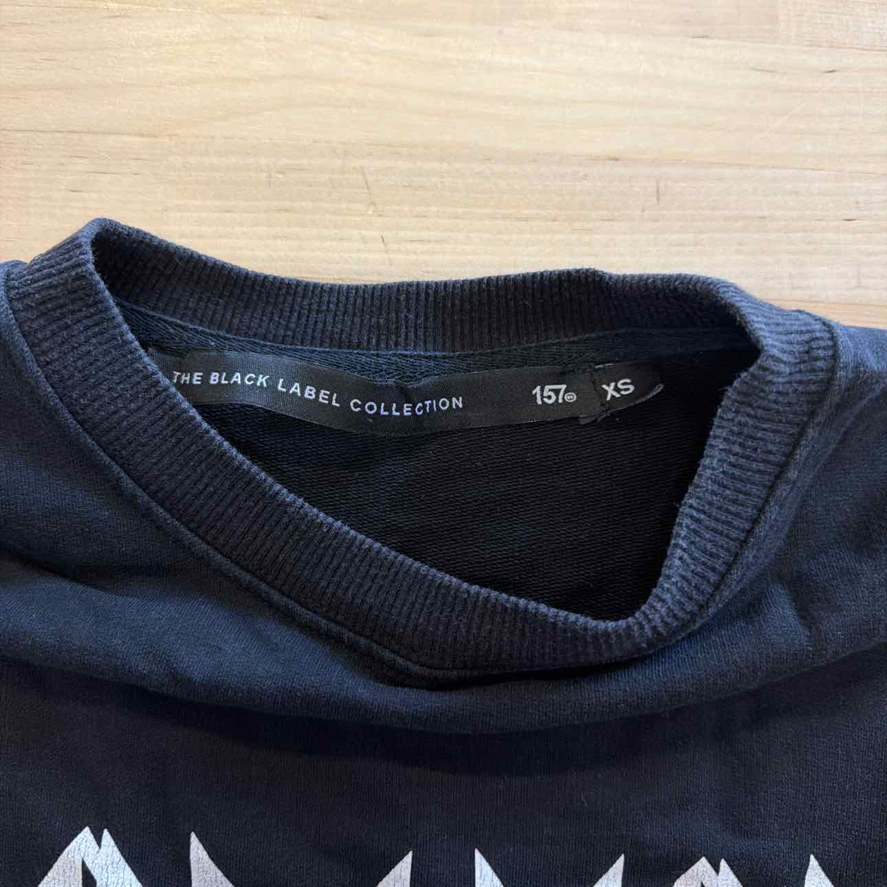 The Black Label Collection 157 Size XS Black Preloved Sweatshirt