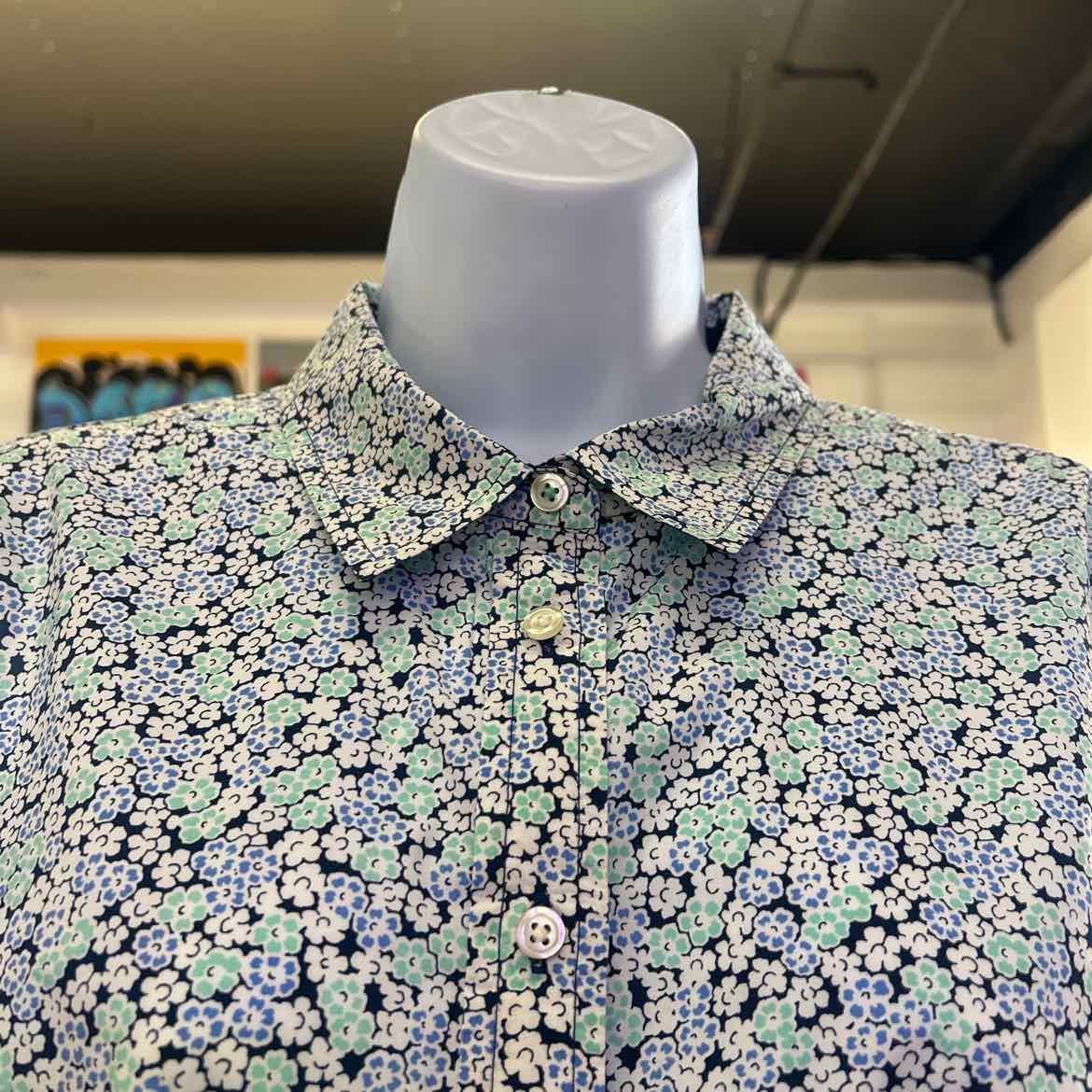 Talbots Size XLP Blue Preloved Button Down LS