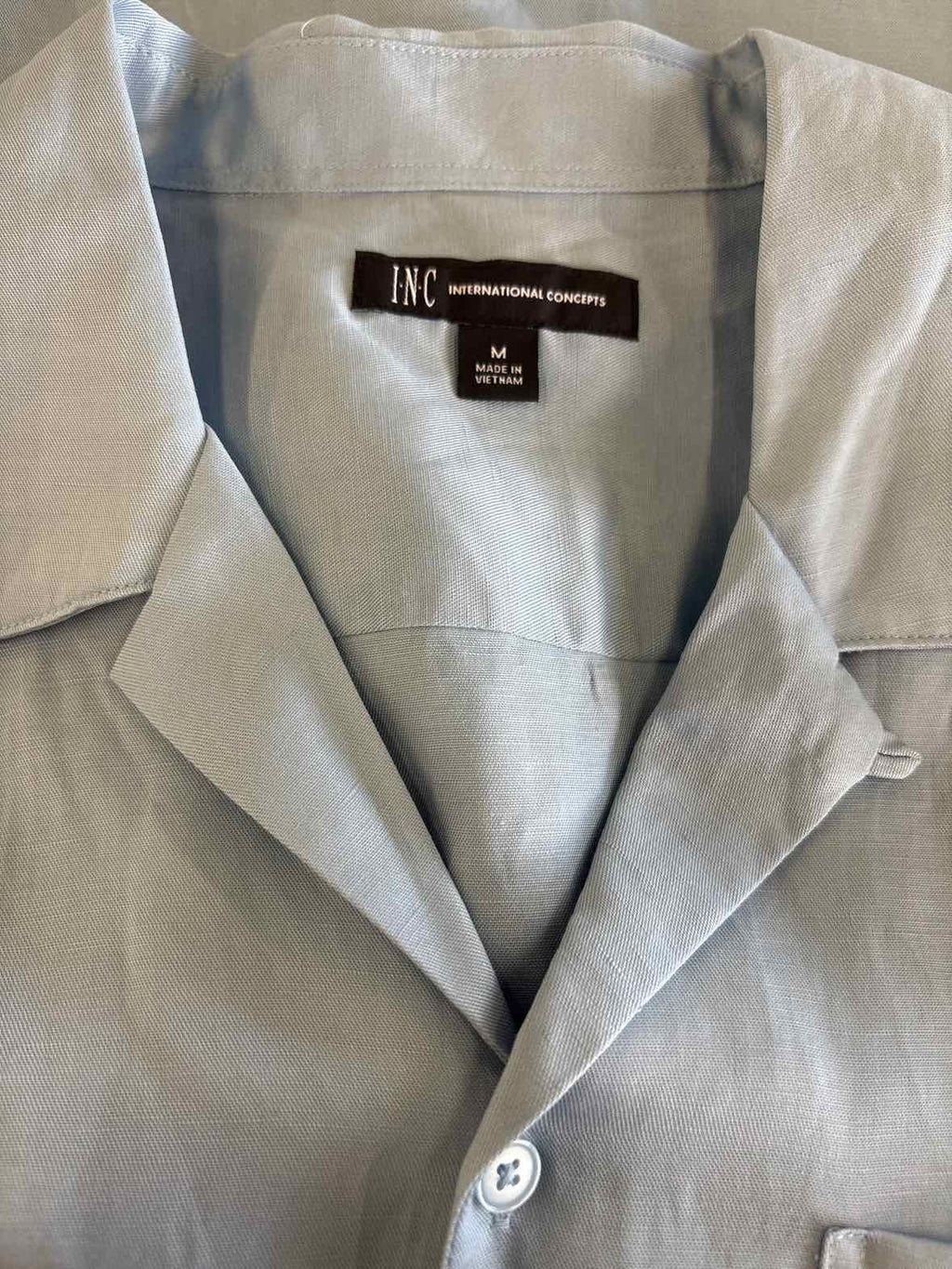 INC Size M Blue MENS Button Down Shirt