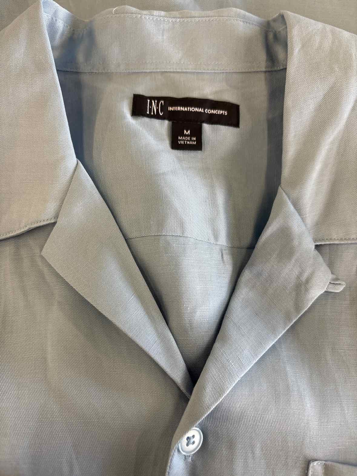 INC Size M Blue MENS Button Down Shirt