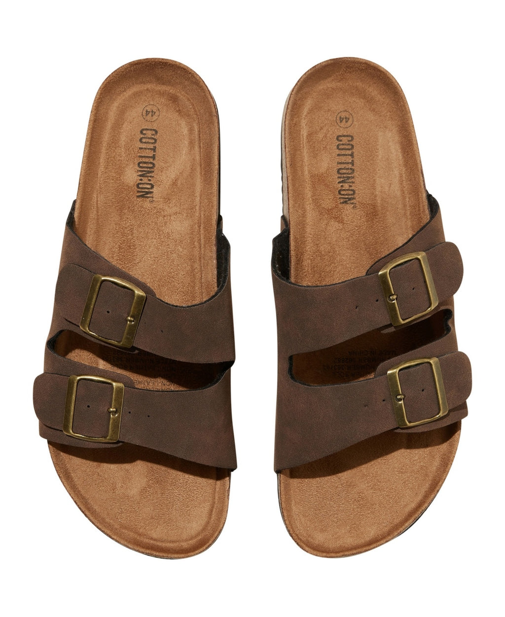Cotton on Men's Double Buckle Sandal - Brown