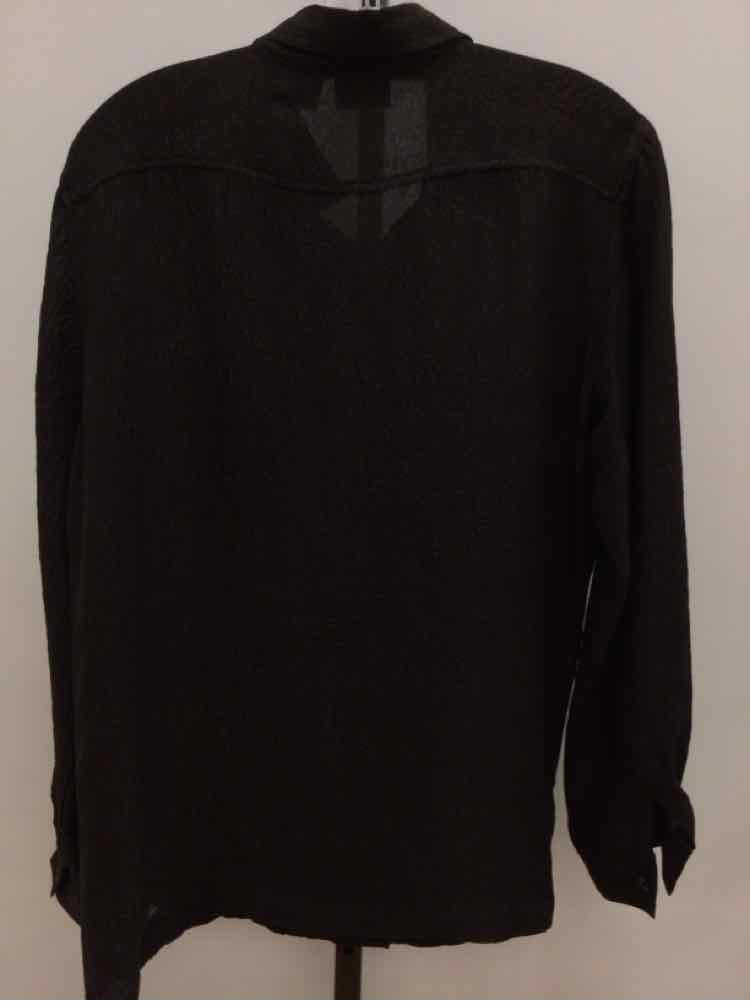 Chico's Size 1 Brown Silk Preloved Blouse LS