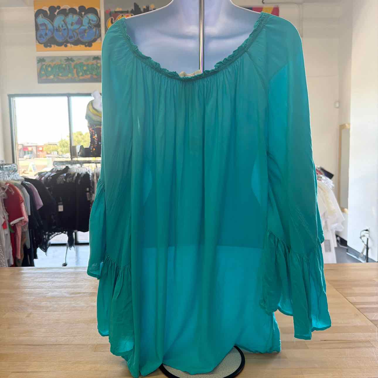 Elan Size OS Blue Preloved Blouse LS