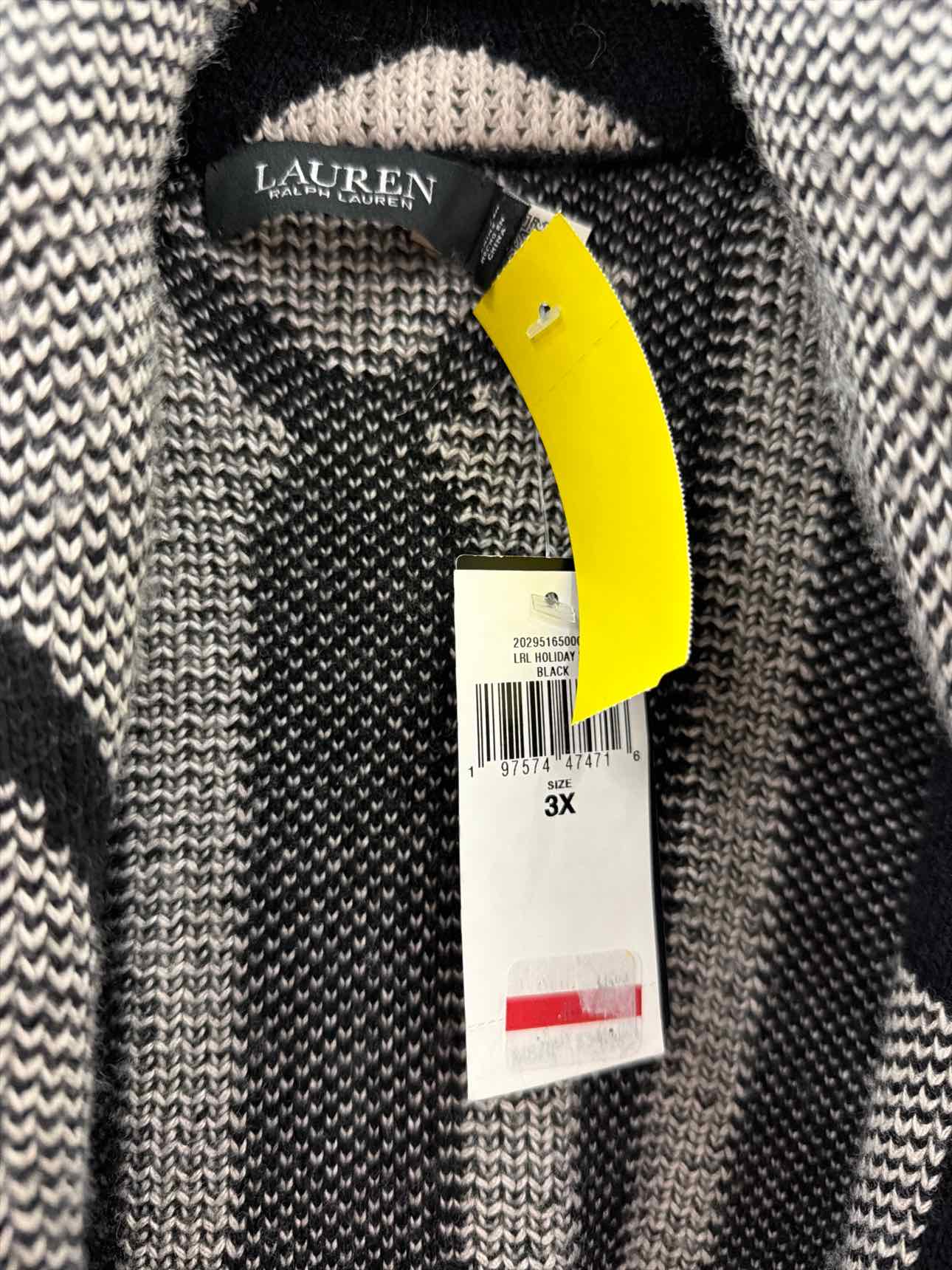 Ralph Lauren Size 3X Black/White Cardigan