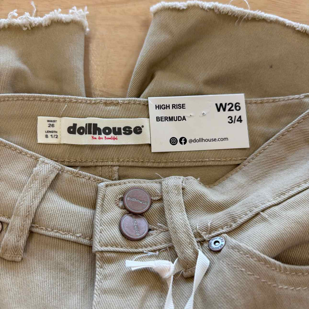 dollhouse Women Size 26 Tan New Shorts