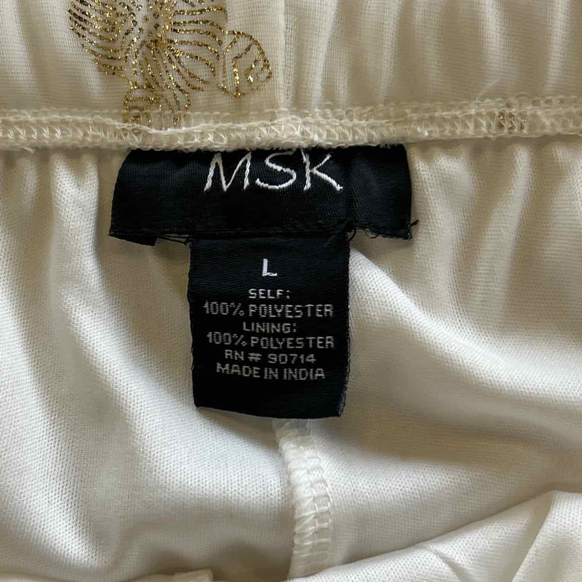 Msk Women's Glitter Chiffon Wide-Leg Pull-on Pants
