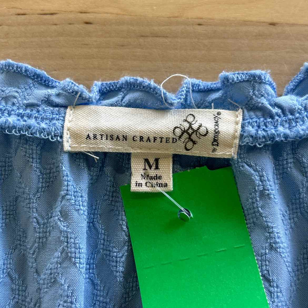 Democracy Size M Blue Rayon Preloved Blouse LS