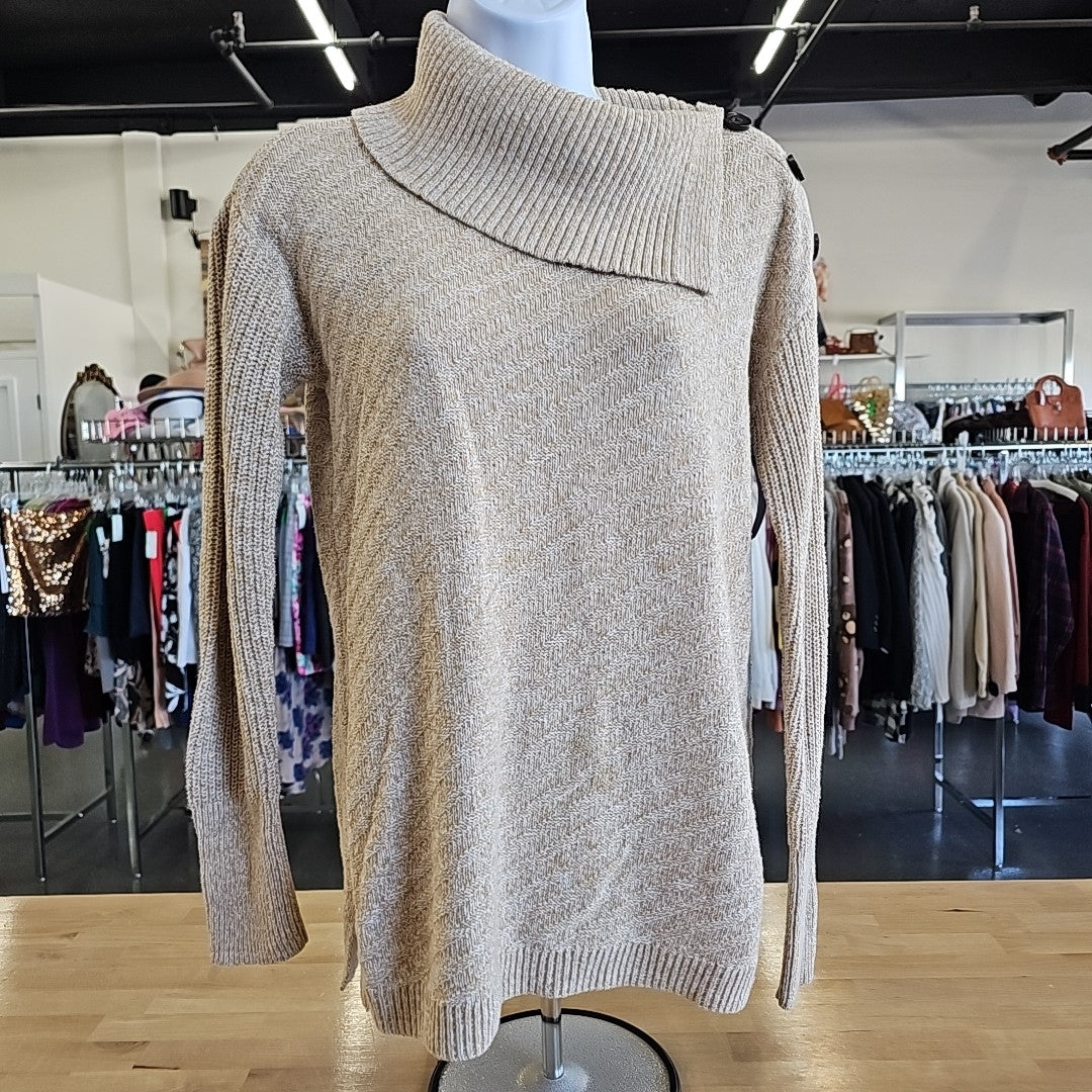 Style & Co. Size M Tan Knit Sweater