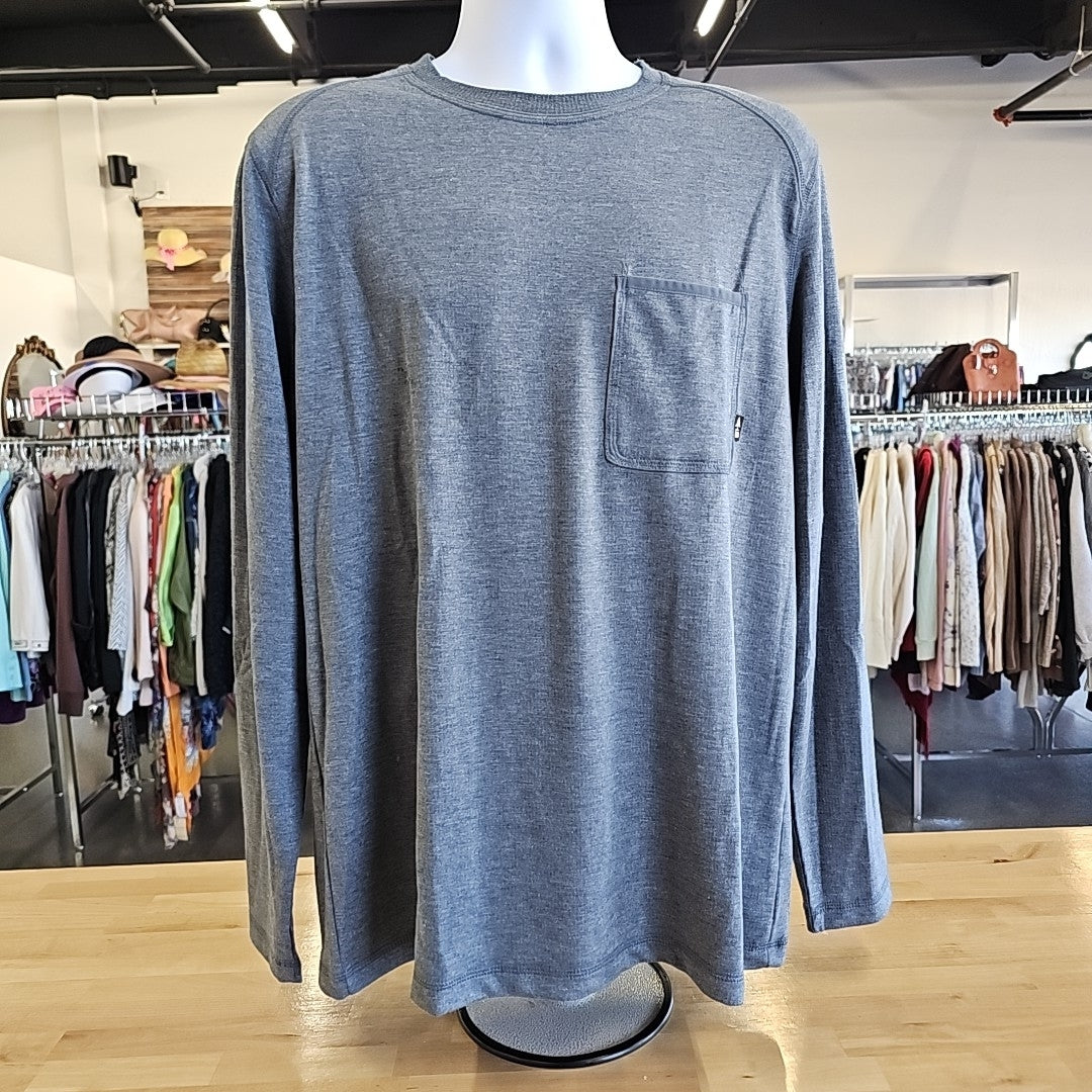 Bass Outdoor Size L Gray MENS Long Sleeve Shirt