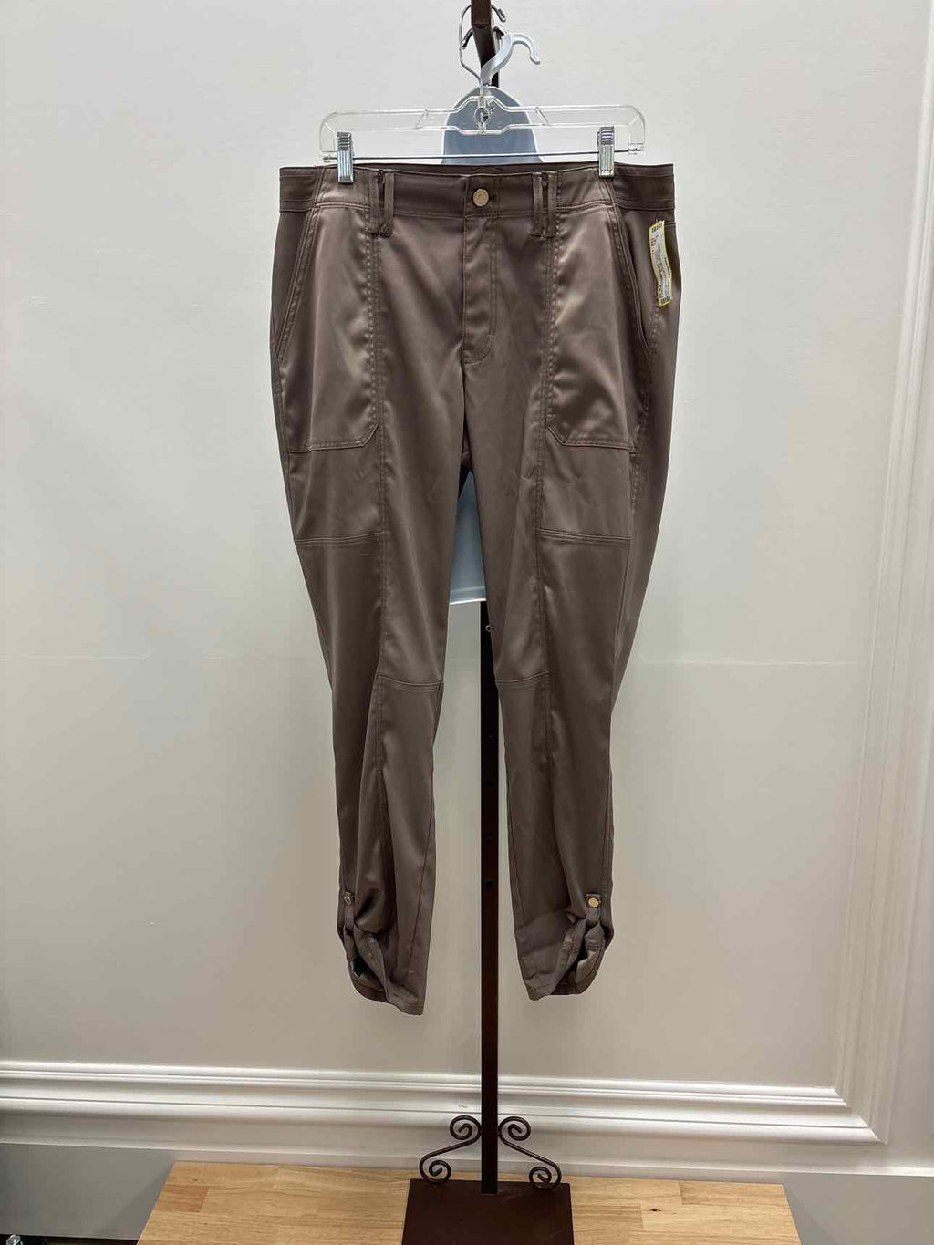 White House Black Market Size 12 Taupe Satin Preloved Cargo