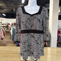 East 5th Size M Black White Blouse LS