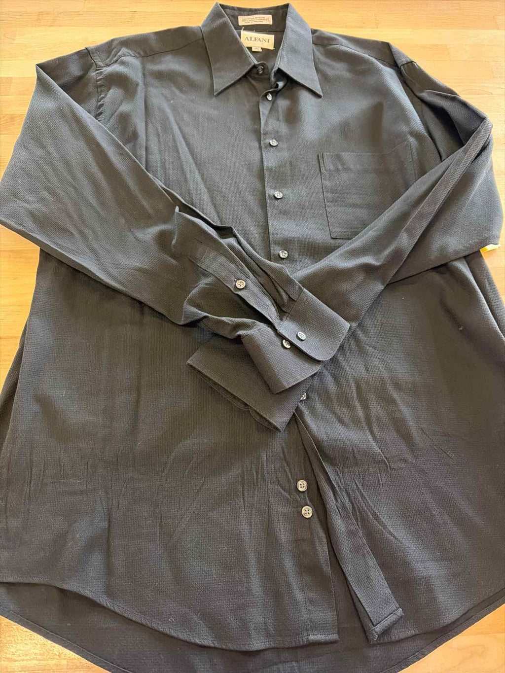 Alfani Size 16 34/35 Black MENS Button Down Shirt