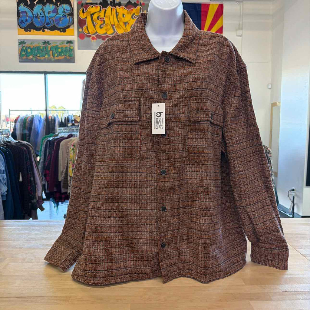 Sun + Stone Men's Storm Printed Overshirt, Created for Macy's - Cumin - XL