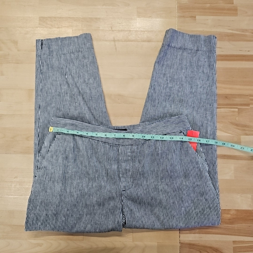 Banana Republic Size 10P Blue/White Linen Cotton Preloved Pants