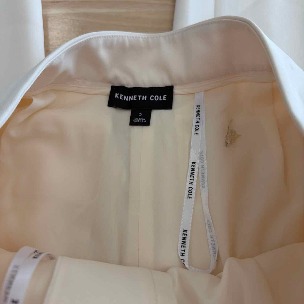 Kenneth Cole Size 2  High-Rise Fly-Front Triple-Pleat Wide-Leg Pants