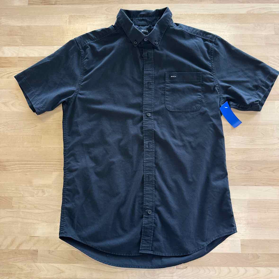 RVCA Men's Size M Black MENS Button Down Shirt