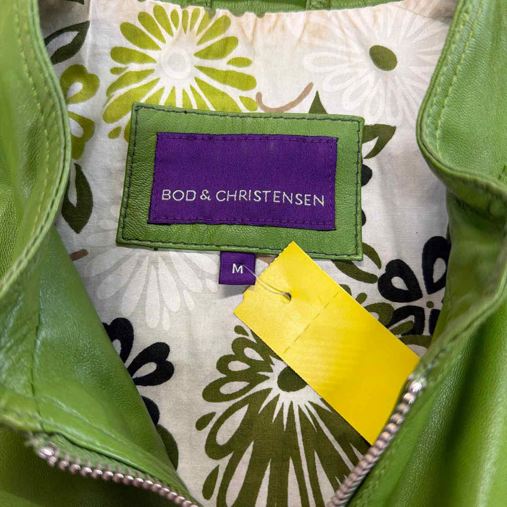 Bod & Christensen Size M Green Moto Jacket