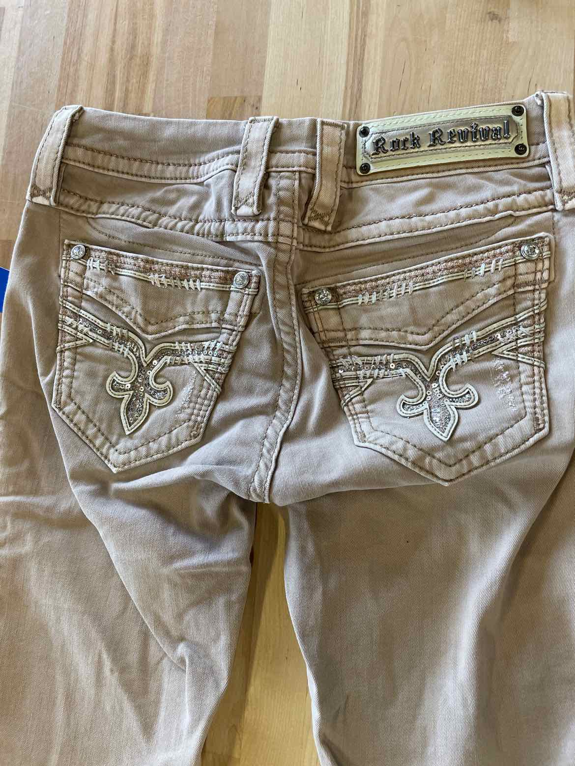 Rock Revival Size 24 Tan Jeans