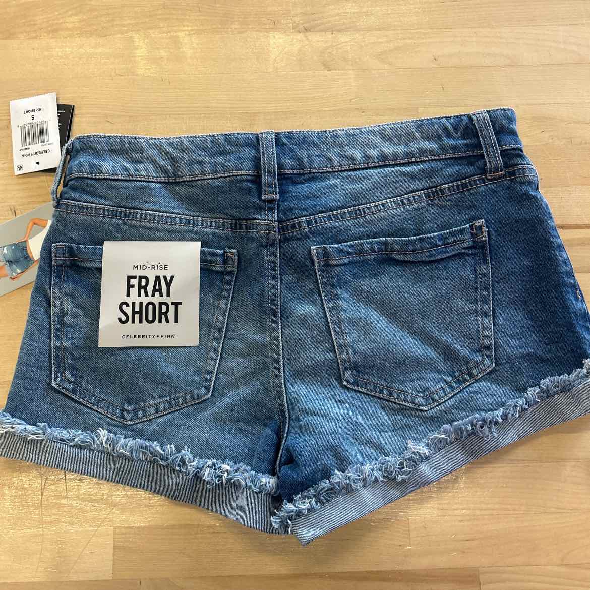 Celebrity Pink Juniors' Mid-Rise Fringe-Cuff Shorts - Temecula - 5