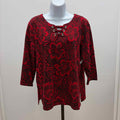 Allison Daley Size PL Red Black Knit Top