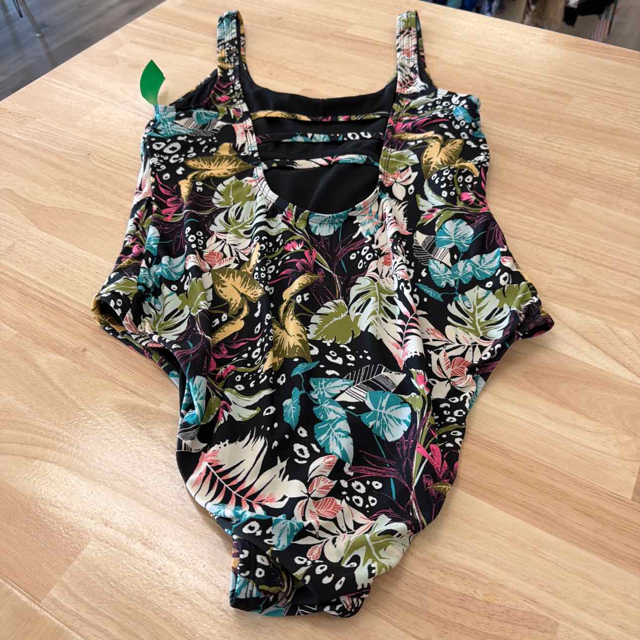 Ocean Pacific Size L Black & Aqua Swimsuit